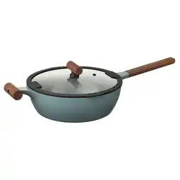 IKEA Klippfisk Sautépanne med lokk, slippbelegg glass/tre gråturkis, 28 cm tilbud