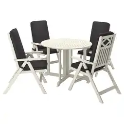 IKEA Bondholmen Bord + 4 regulerbare stoler, utend, hvit/beige/järpön/duvholmen antrasitt tilbud