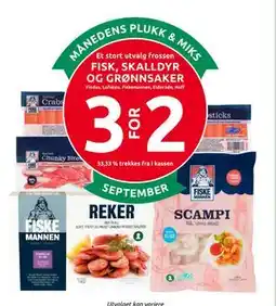 Joker Et stort utvalg frossen FISK, SKALLDYR OG GRØNNSAKER tilbud