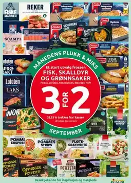 Joker Et stort utvalg frossen fisk, skalldyr og grønnsaker tilbud