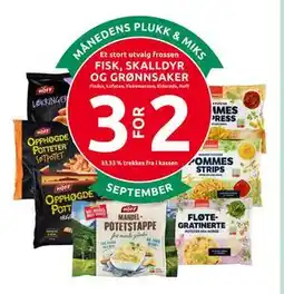 Joker Et stort utvalg frossen fisk, skalldyr og grønnsaker tilbud