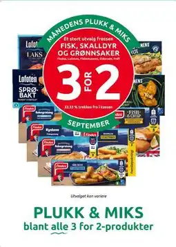 Joker Et stort utvalg frossen FISK, SKALLDYR OG GRØNNSAKER tilbud