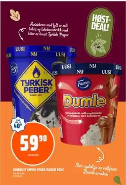 Coop Obs DUMBLE/TYRKISK PEBER ISKREM BOKS, NOK 59.9 tilbud