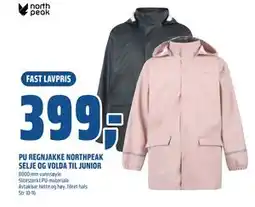 Coop Obs PU REGNJAKKE NORTHPEAK SELJE OG VOLDA TIL JUNIOR, NOK 399 tilbud