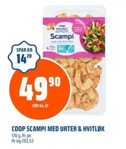 Coop Obs COOP SCAMPI MED URTER & HVITLØK, NOK 49.9 tilbud
