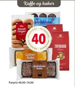 Nærbutikken Kaffe og kaker, NOK 40 tilbud