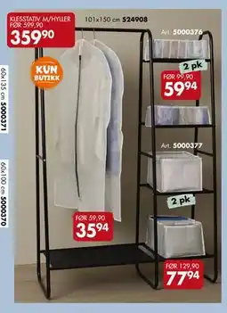 Sparkjøp KLESSTATIV M/HYLLER, NOK 359.9 tilbud