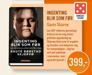 Ark Bokhandel INGENTING BLIR SOM FØR, NOK 399 tilbud