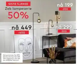 Skeidar Zeb vegglampe, NOK 199 tilbud
