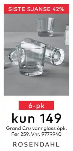 Skeidar Grand Cru vannglass, NOK 149 tilbud