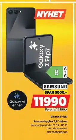 POWER Galaxy Z Flip7, NOK 11990 tilbud