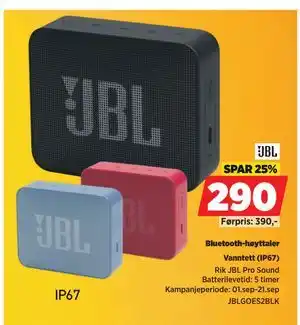 POWER Bluetooth-høyttaler, NOK 290 tilbud