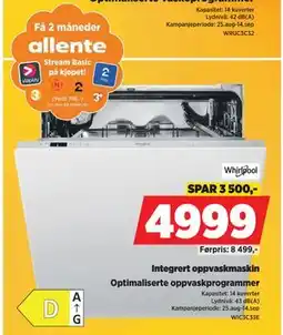 POWER Integrert oppvaskmaskin, NOK 4999 tilbud