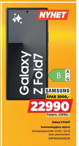 POWER Galaxy Z Fold7, NOK 22990 tilbud