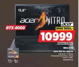 POWER Nitro V 15, NOK 10999 tilbud