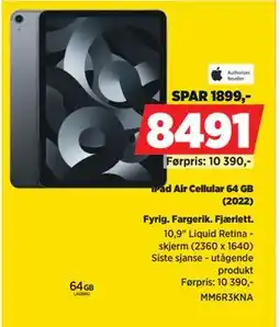 POWER iPad Air Cellular 64 GB (2022), NOK 8491 tilbud