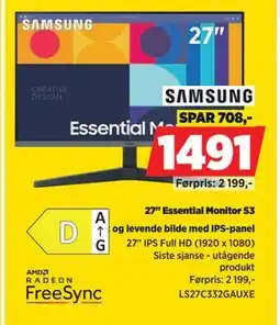 POWER 27 Essential Monitor S3, NOK 1491 tilbud