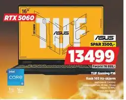 POWER TUF Gaming F16, NOK 13499 tilbud