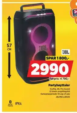POWER Partyhøyttaler, NOK 2990 tilbud