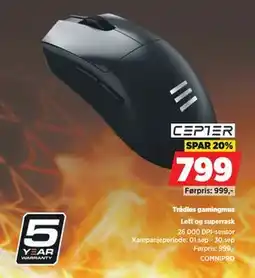 POWER Trådløs gamingmus, NOK 799 tilbud