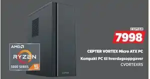 POWER CEPTER VORTEX Micro ATX PC, NOK 7998 tilbud