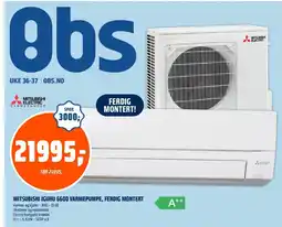 Coop Obs MITSUBISHI Iguru 6600 varmepumpe, ferdig montert tilbud