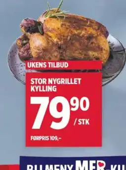 Meny Stor nygrillet kylling tilbud