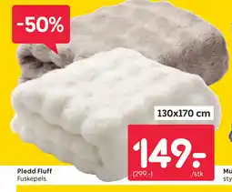 Rusta Pledd Fluff tilbud