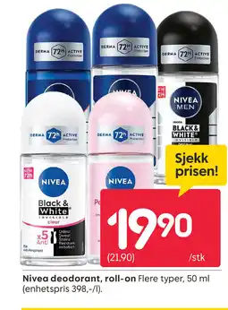 Rusta NIVEA deodorant roll-on tilbud