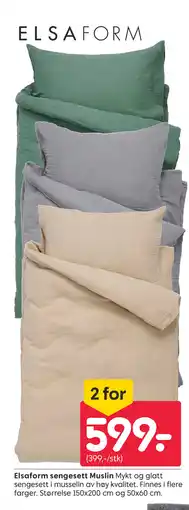 Rusta Elsaform sengesett Muslin tilbud