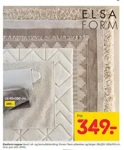 Rusta Elsaform tepper tilbud