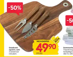 Rusta Ostebrett og kniv, sett tilbud