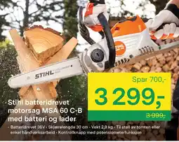 Felleskjøpet STIHL batteridrevet motorsag MSA 60 C-B med batteri og lader tilbud