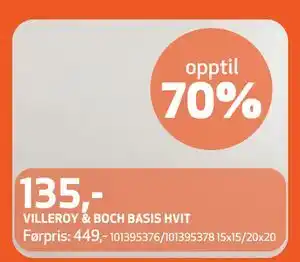 VILLEROY & BOCH BASIS HVIT, NOK 135