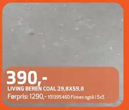 Flisekompaniet LIVING BEREN COAL 29,8X59,8, NOK 390 tilbud