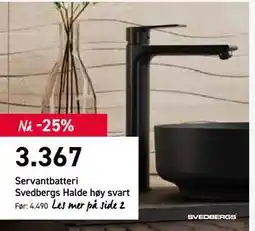 Comfort Servantbatteri Svedbergs Halde høy svart, NOK 3367 tilbud