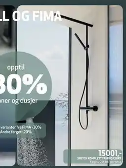 Flisekompaniet SWITCH KOMPLETT TAKDUSJ SORT, NOK 15001 tilbud