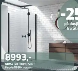 Flisekompaniet NOMA 120 90X90 SORT, NOK 8993 tilbud