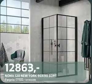 Flisekompaniet NOMA 120 NEW YORK 90X90 SORT, NOK 12863 tilbud