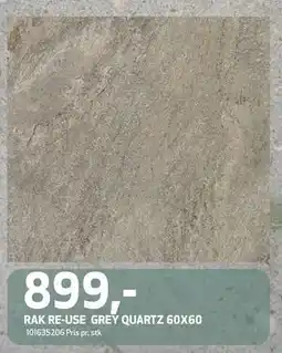 Flisekompaniet RAK RE-USE GREY QUARTZ 60X60, NOK 899 tilbud