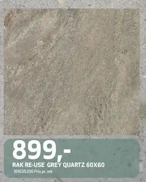 Flisekompaniet RAK RE-USE GREY QUARTZ 60X60, NOK 899 tilbud