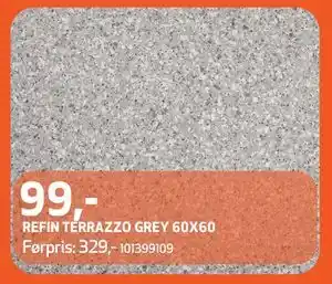 Flisekompaniet REFIN TERRAZZO GREY 60X60, NOK 99 tilbud