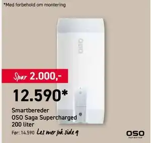 Comfort Smartbereder OSO Saga Supercharged 200 liter, NOK 12590 tilbud