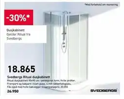 Comfort Svedbergs Ritual dusjkabinett, NOK 18865 tilbud