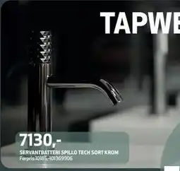 Flisekompaniet SERVANTBATTERI SPILLO TECH SORT KROM, NOK 7130 tilbud