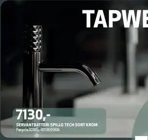 Flisekompaniet SERVANTBATTERI SPILLO TECH SORT KROM, NOK 7130 tilbud