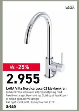 Comfort LAGA Villa Nordica Luca 02 kjøkkenkran, NOK 2955 tilbud