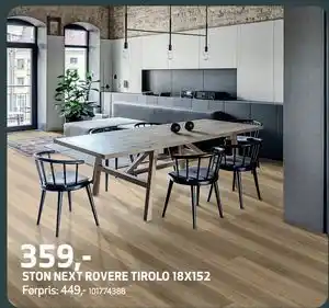 Flisekompaniet STON NEXT ROVERE TIROLO 18X152, NOK 359 tilbud