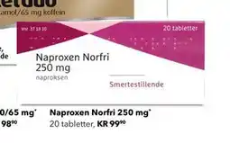 Apotek 1 Naproxen Norfri 250 mg, NOK 99.9 tilbud