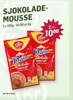 Holdbart Daim Sjokolade-mousse, NOK 10 tilbud